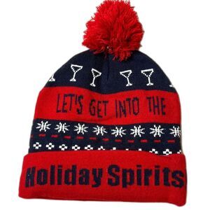2/$40 Let's Get Into The Holiday Spirits Light Up Christmas Holiday Beanie NWOT